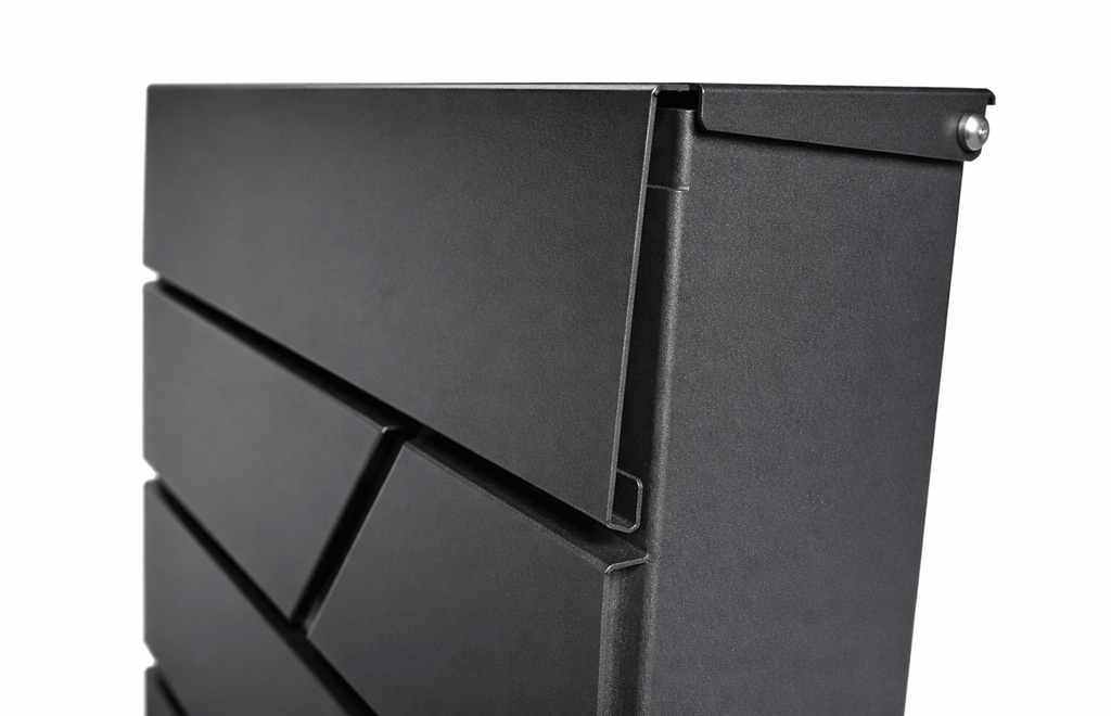 Cutie postala otel zincat, Design Modern, Negru — imaginea 3