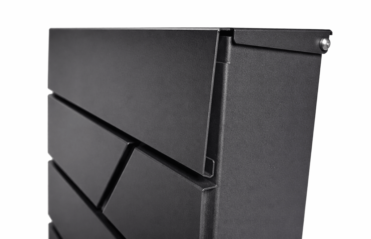 Cutie postala otel zincat, Design Modern, Negru — imaginea 3