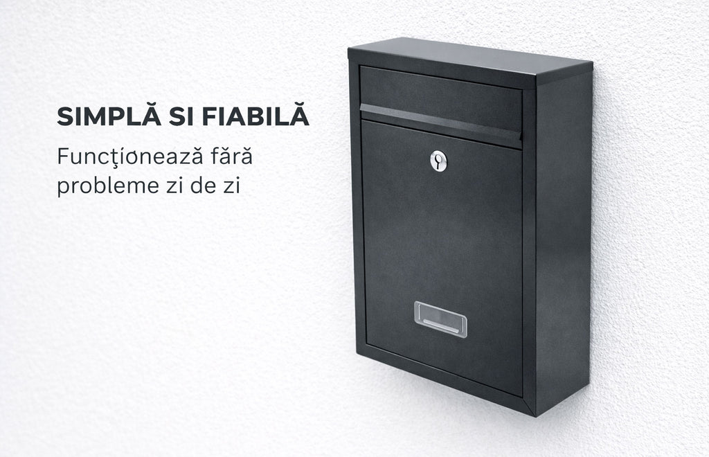 Cutie postala otel zincat, 320x220x100, Negru — imaginea 3