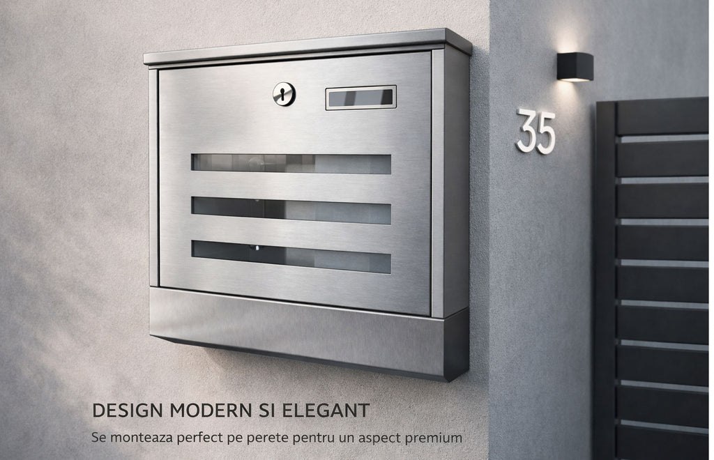Cutie postala Inox, Design Modern, Calitate Premium — imaginea 4
