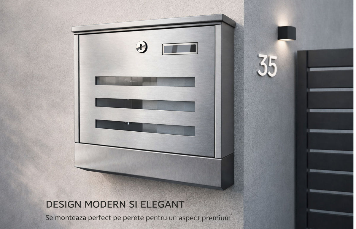 Cutie postala Inox, Design Modern, Calitate Premium — imaginea 4