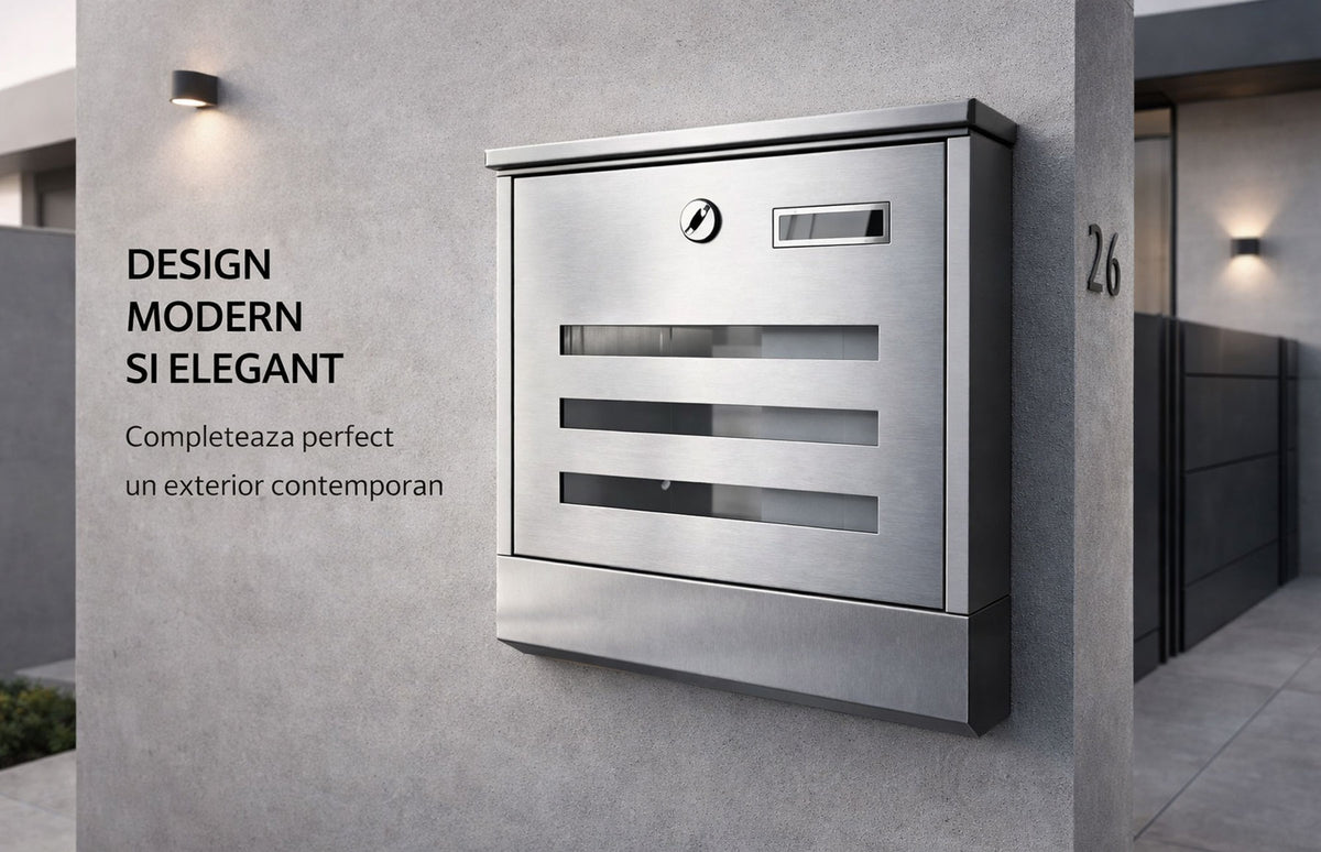 Cutie postala Inox, Design Modern, Calitate Premium — imaginea 7