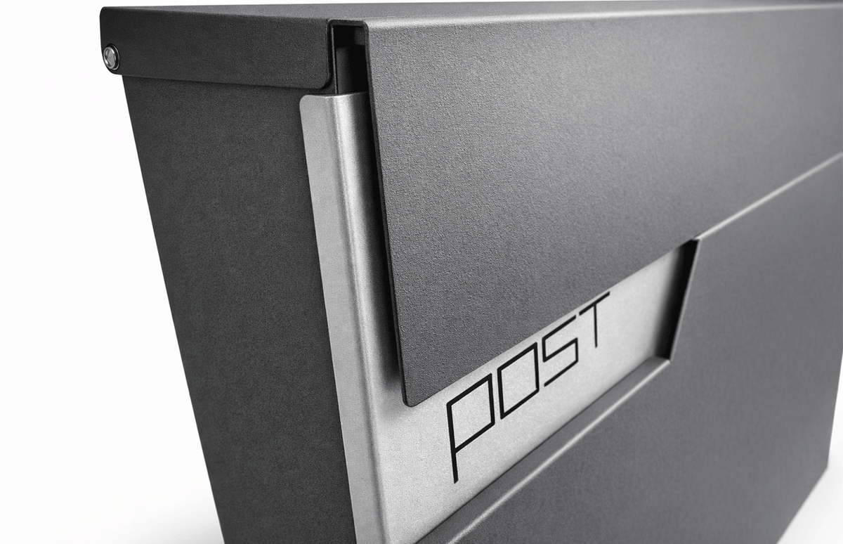 Cutie postala otel zincat, Design Modern, Gri antracit si Argintiu — imaginea 3