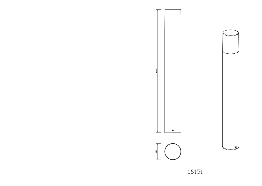 Stalp iluminat exterior RANI, 1xE27, aluminiu — imaginea 2