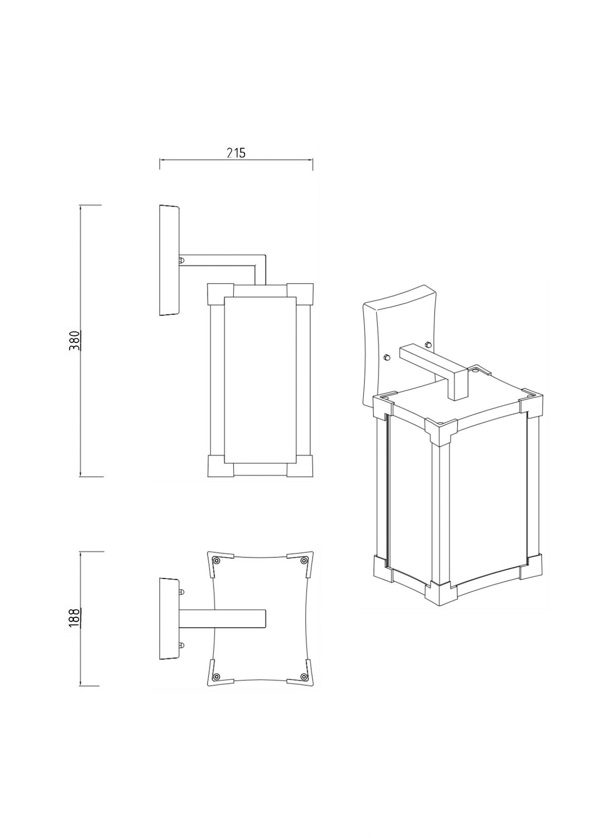 Aplica de exterior AXIS, 1xE27, aluminiu — imaginea 2