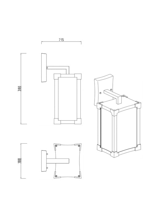 Aplica de exterior AXIS, 1xE27, aluminiu — imaginea 2