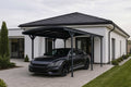 Copertina auto OMEGA din aluminiu cu policarbonat, carport, 3000 x 5050 mm, Gri antracit RAL 7016 — imaginea 1