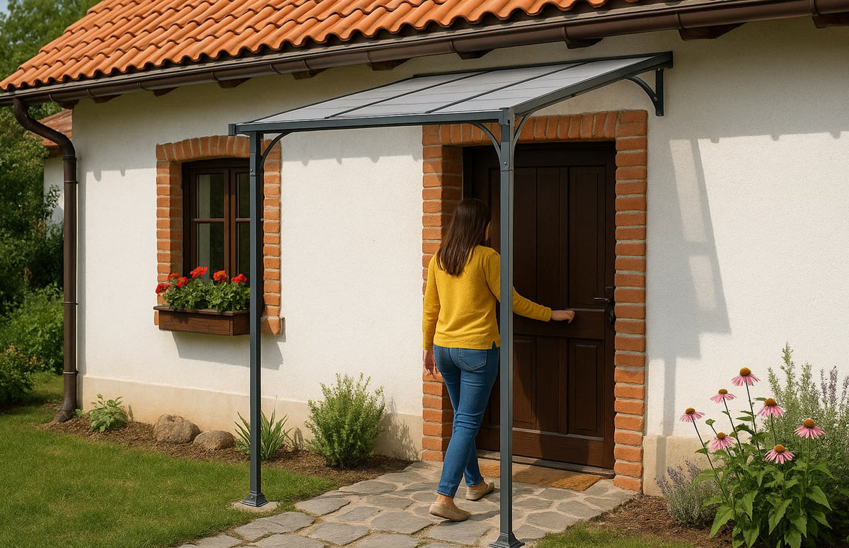 Copertina tip pergola pavilion din aluminiu STRONG, Dimensiune  1500 x 2190mm, Culoare policarbonat: Transparent — imaginea 2