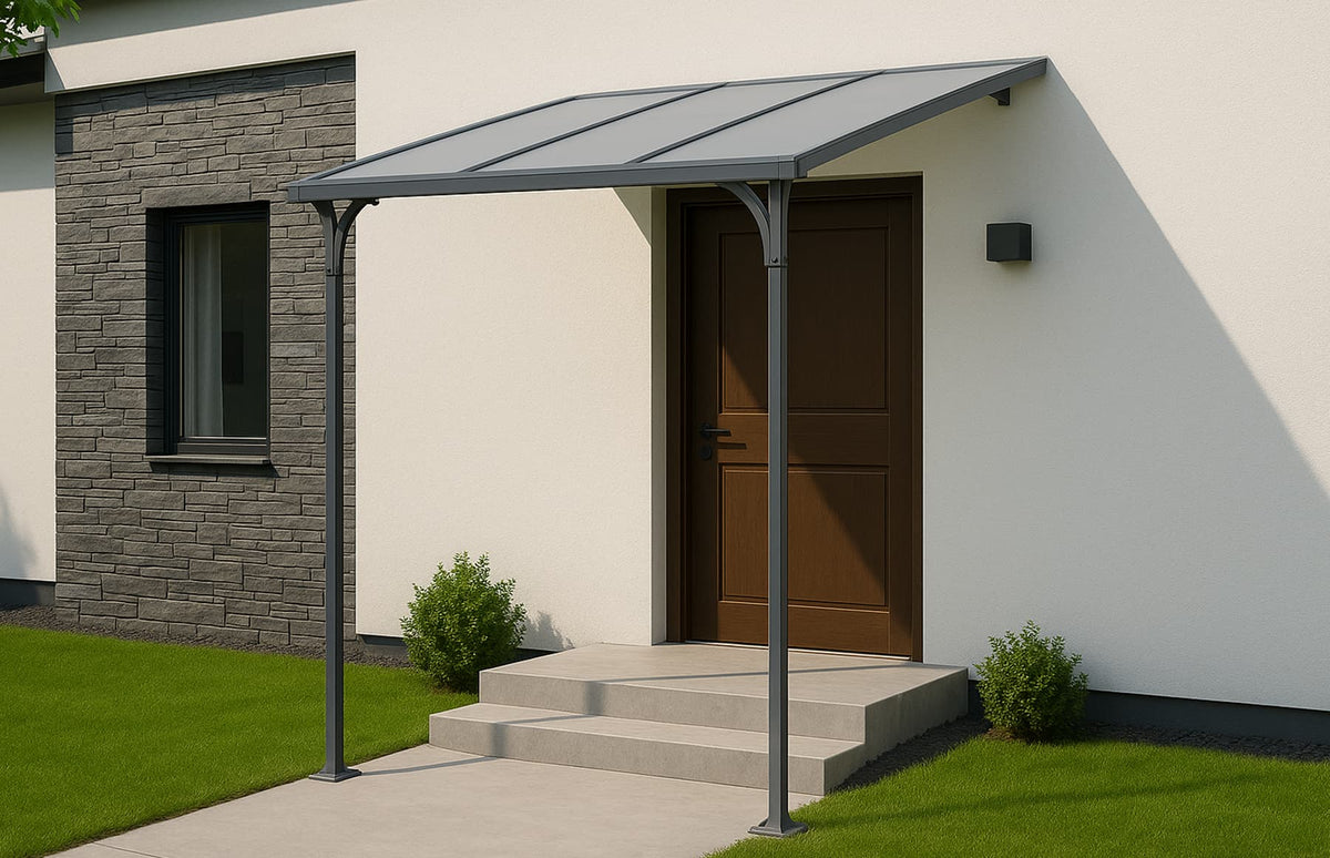 Copertina tip pergola pavilion din aluminiu STRONG, Dimensiune  1500 x 2190mm, Culoare policarbonat: Transparent — imaginea 4