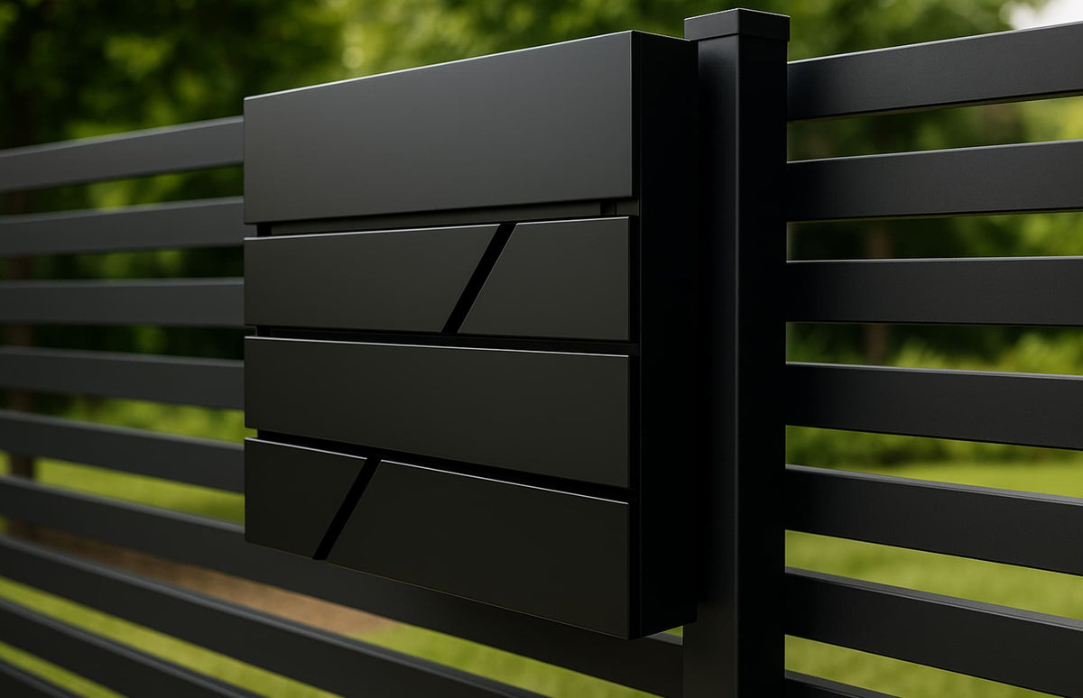 Cutie postala otel zincat, Design Modern, Negru — imaginea 2