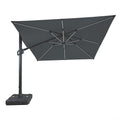Umbrela de soare 3x3m pentru terasa si gradina, aluminiu, pliabila,cu iluminare LED, culoare gri antracit, include suport de plastic — imaginea 1