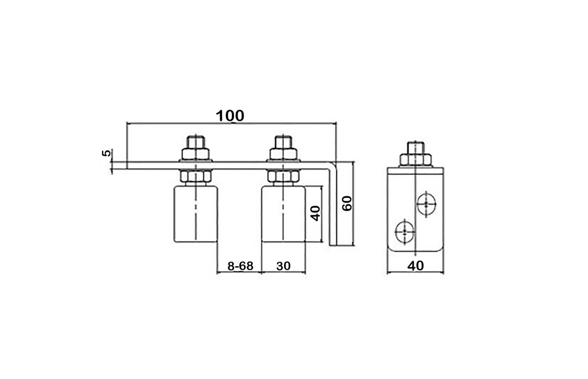 Kit poarta culisanta XS1, greutate sustinuta 125kg — imaginea 16