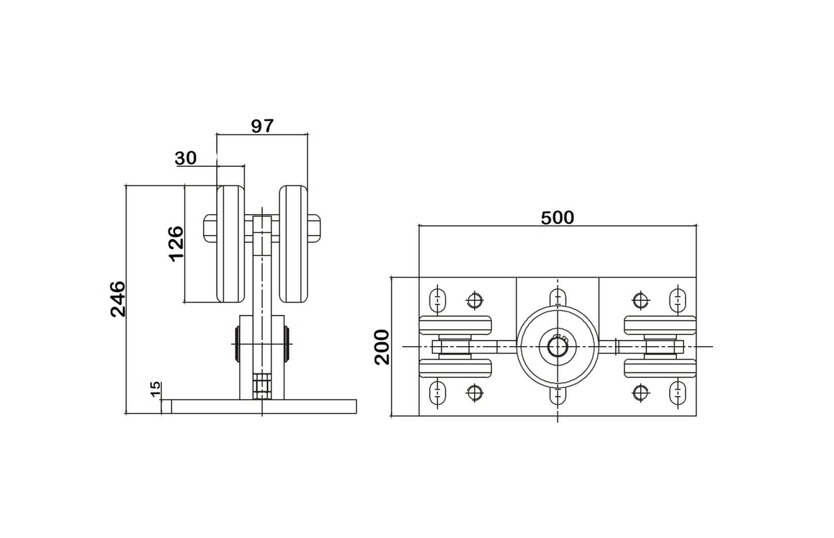 Kit poarta autoportanta L5, 12 metri sina, greutate sustinuta 1600kg — imaginea 16