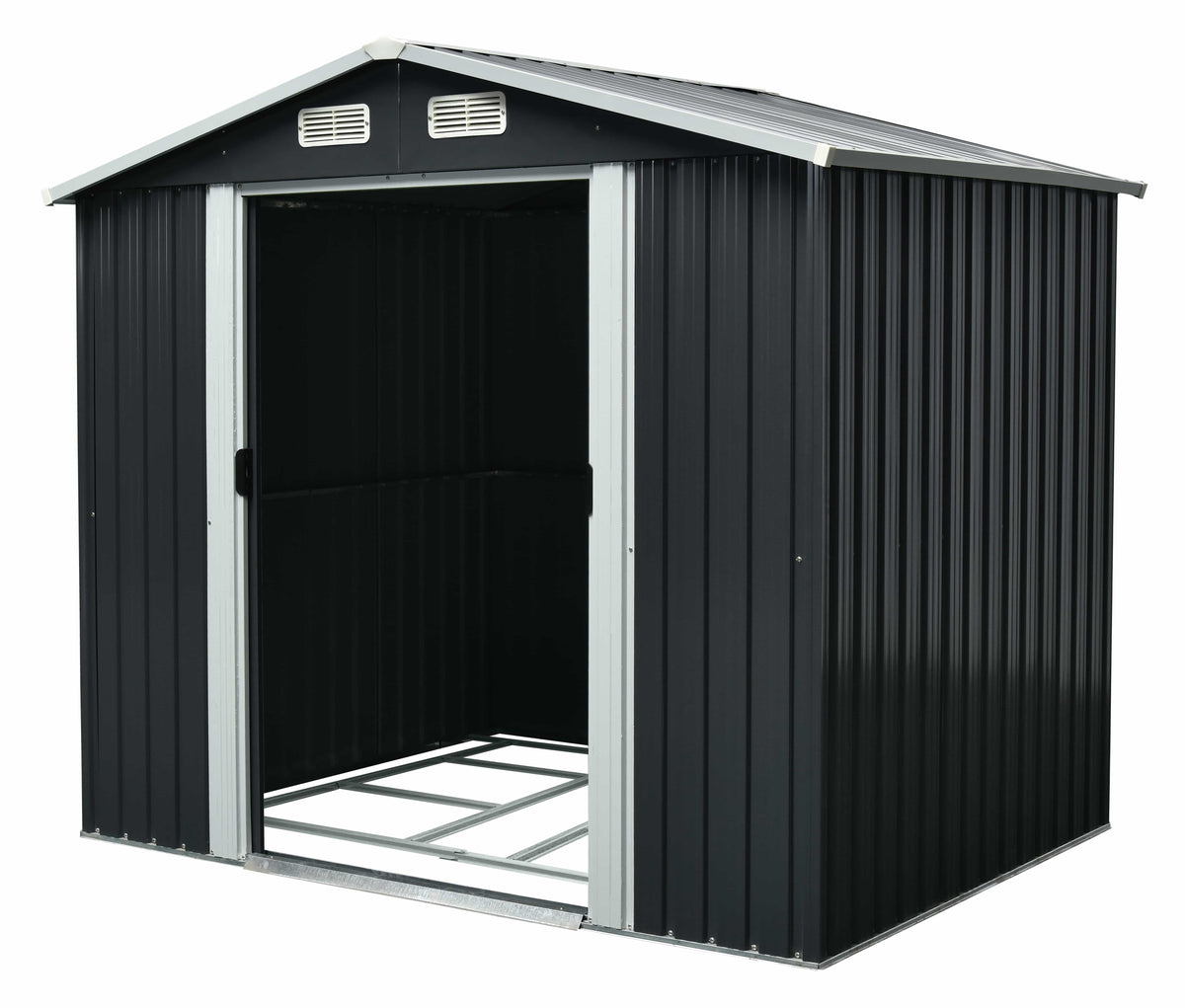 Magazie tip casuta depozitare gradina EasyBox 4m2, casuta depozitare unelte, Basic, Otel zincat — imaginea 2