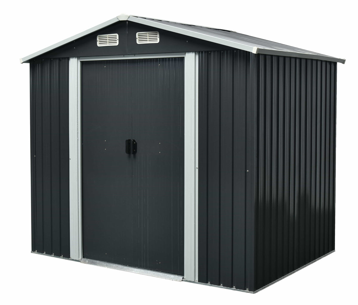 Magazie tip casuta depozitare gradina EasyBox 4m2, casuta depozitare unelte, Basic, Otel zincat — imaginea 1