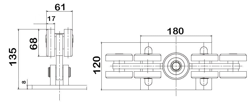 Kit poarta autoportanta D9, 11,6 metri sina, greutate sustinuta 700kg — imaginea 27