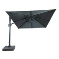 Umbrela de soare 3x3m pentru terasa si gradina, aluminiu, pliabila, culoare gri antracit, include suport de plastic — imaginea 1