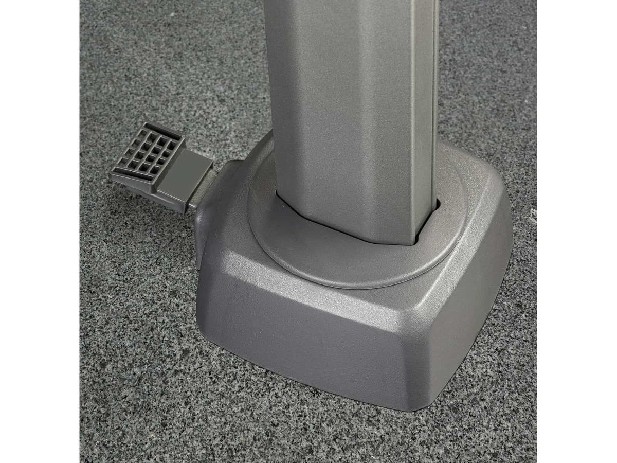 Umbrela de soare 3x3m pentru terasa si gradina, aluminiu, pliabila,cu iluminare LED, culoare kaki, include suport de plastic — imaginea 6