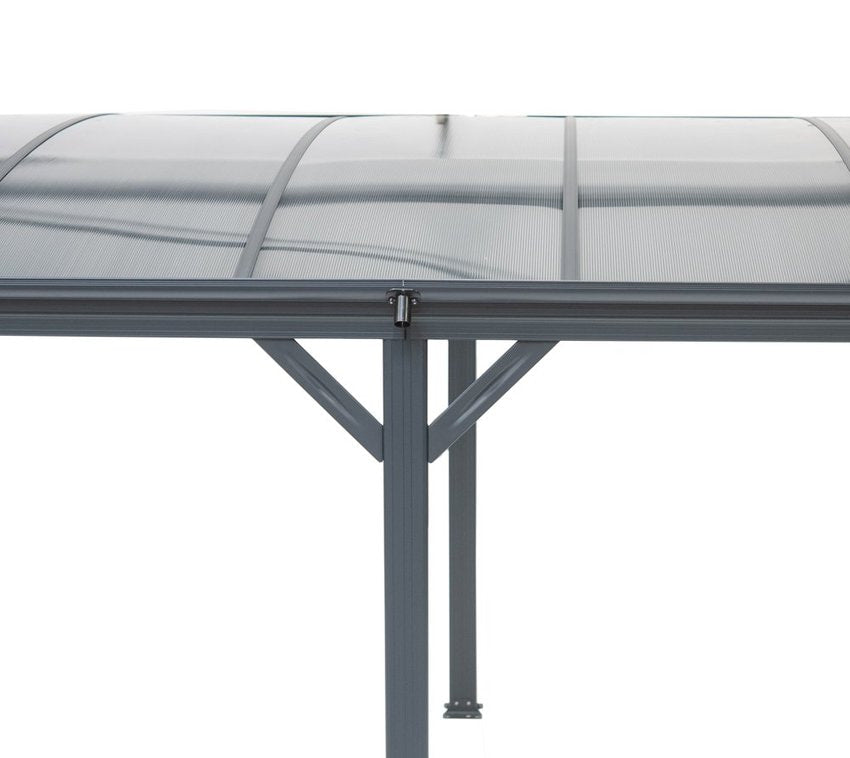 Copertina auto OMEGA din aluminiu cu policarbonat, carport, 3000 x 5050 mm, Gri antracit RAL 7016 — imaginea 4