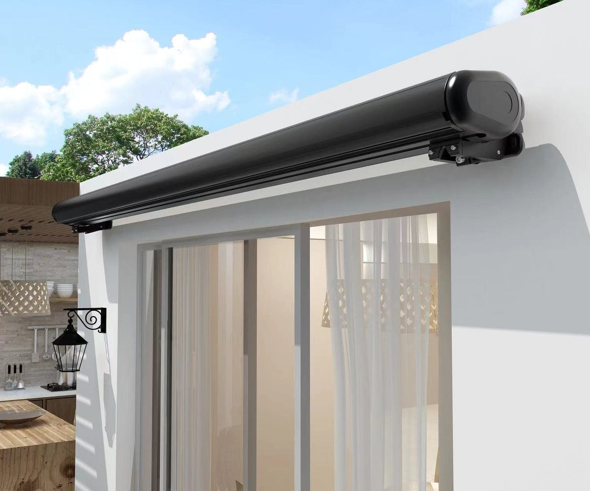 Marchiză/Copertină retractabilă PREMIUM, manuală cu braț articulat 3x2,5 m poliester dungi, aluminiu — imaginea 2