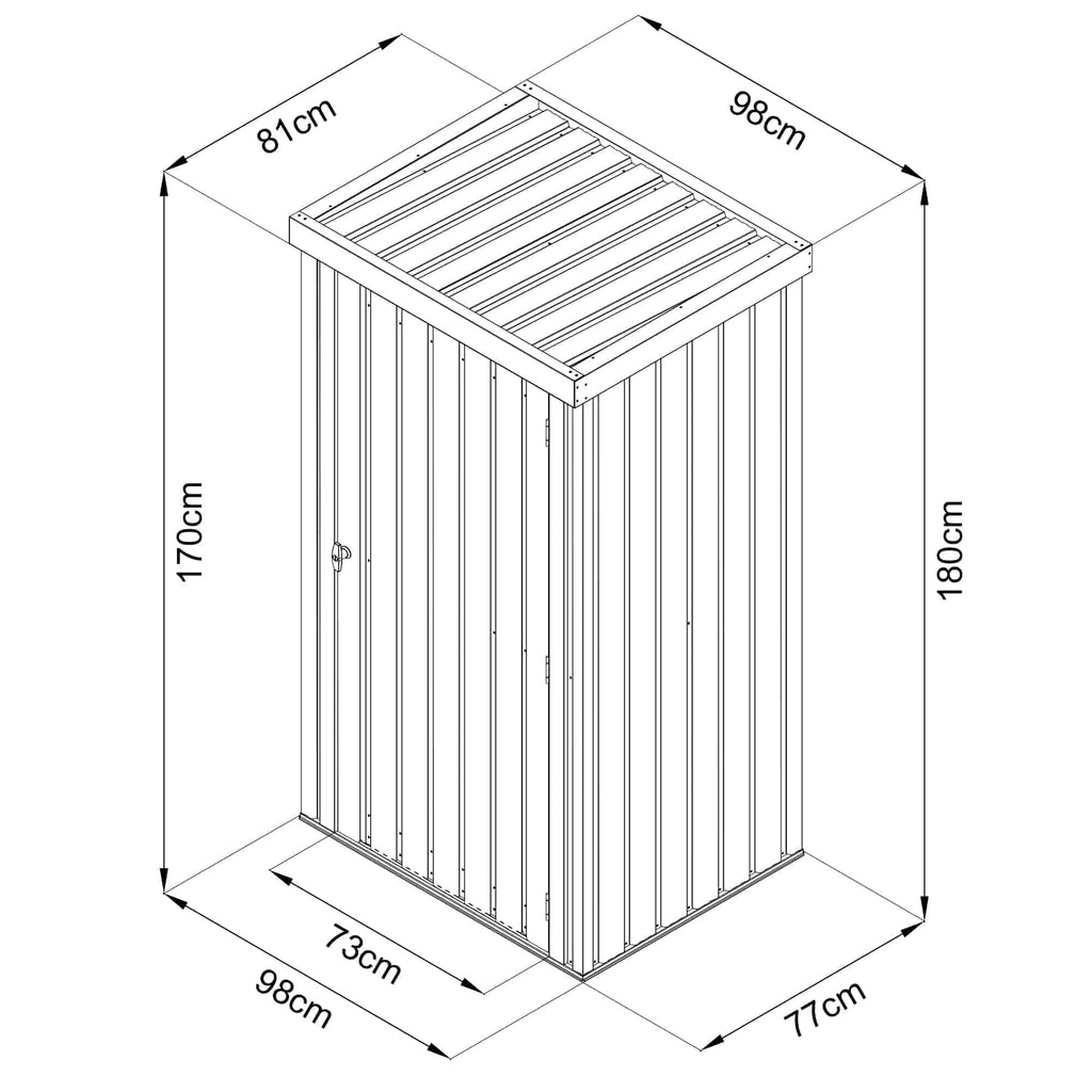 Magazie dulap depozitare gradina GoodBox Small, casuta depozitare unelte, Basic, Otel zincat — imaginea 2