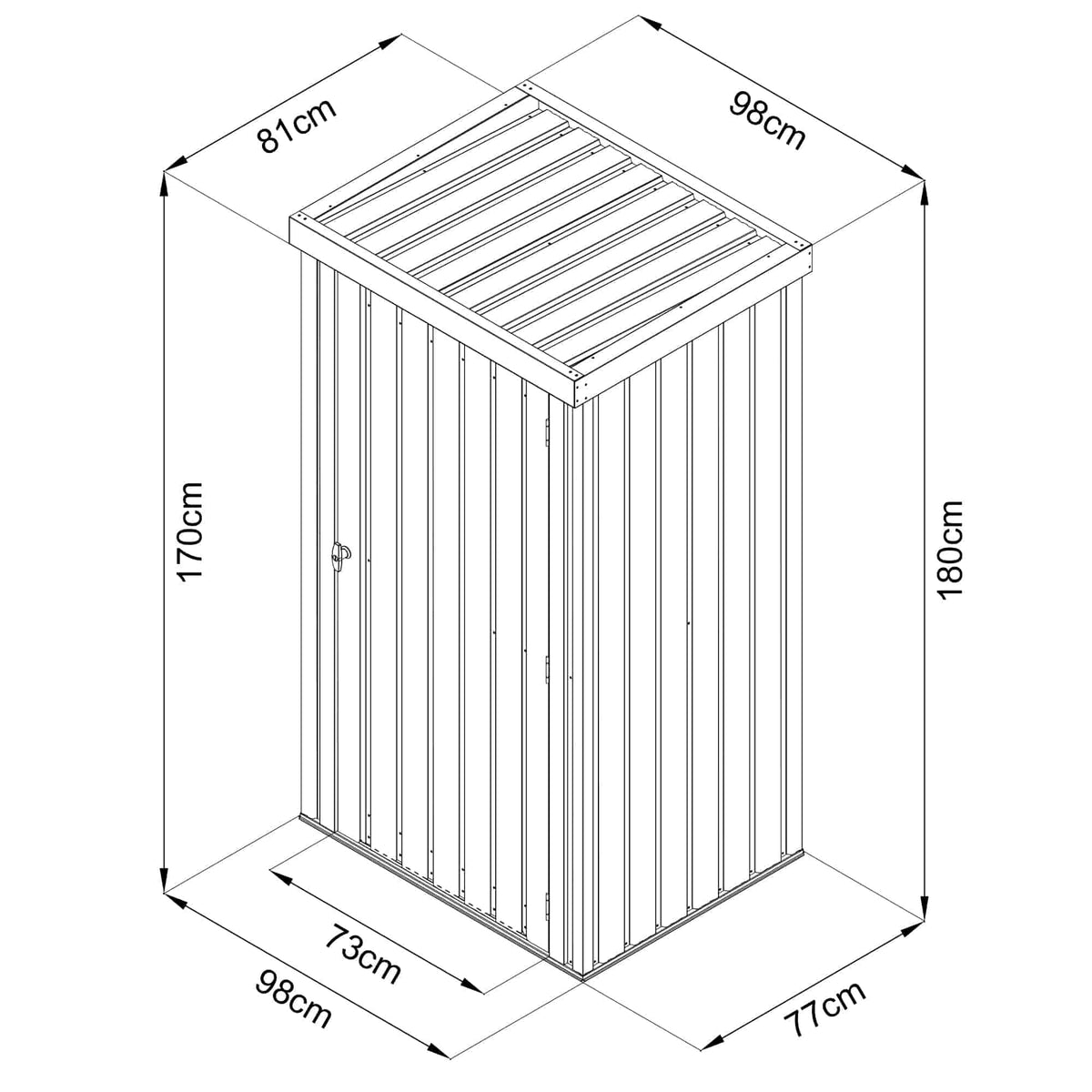 Magazie dulap depozitare gradina GoodBox Small, casuta depozitare unelte, Basic, Otel zincat — imaginea 2