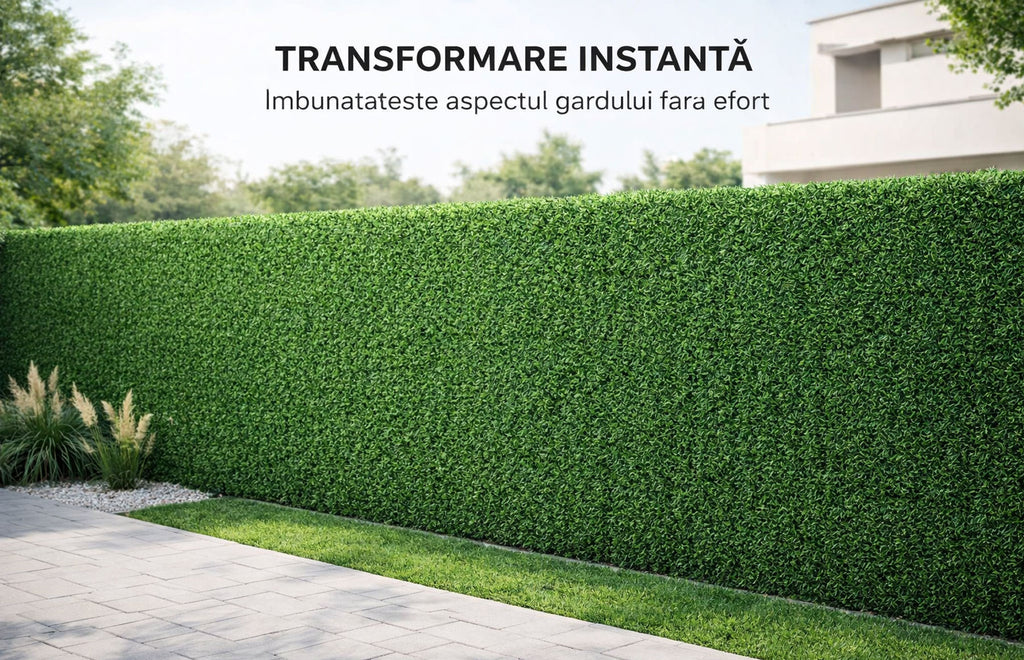 Plasa gard viu artificial, imitatie Gard Viu, plasa paravan verde, 1.5x5metri, Virtuoso — imaginea 9