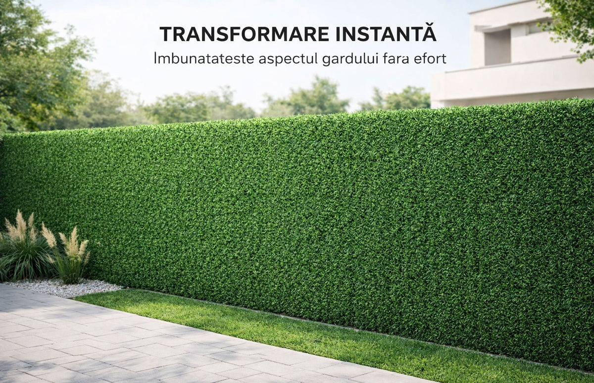 Plasa gard viu artificial, imitatie Gard Viu, plasa paravan verde, 1.5x5metri, Virtuoso — imaginea 9