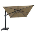 Umbrela de soare 3x3m pentru terasa si gradina, aluminiu, pliabila, culoare kaki, include suport granit — imaginea 1