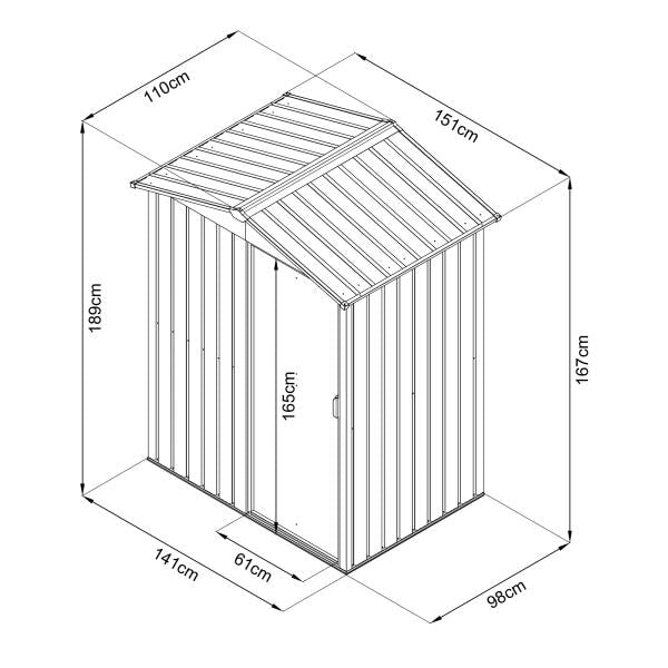 Magazie tip casuta depozitare gradina EasyBox Small 2m2, casuta depozitare unelte, Basic, Otel zincat — imaginea 12