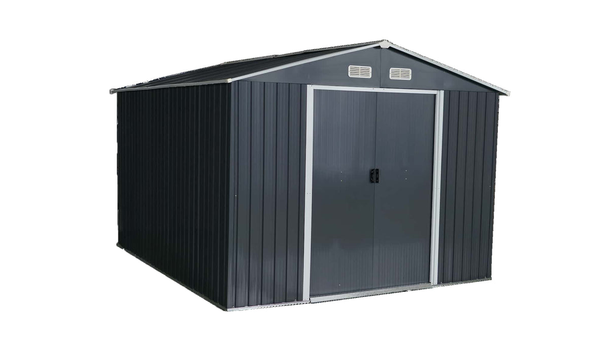 Magazie tip casuta depozitare gradina EasyBox Large 9m2, casuta depozitare unelte, Basic, Otel zincat — imaginea 1
