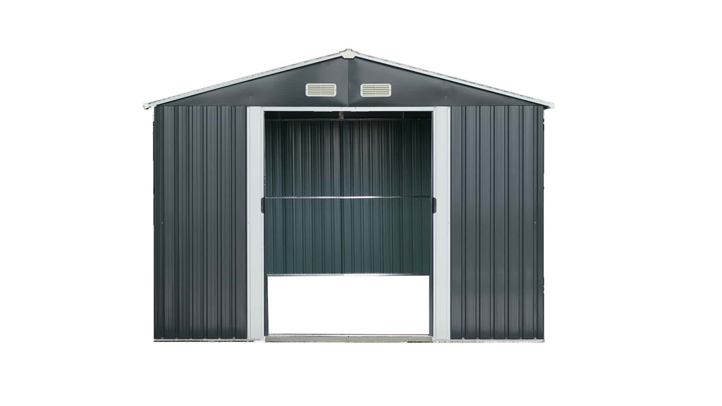 Magazie tip casuta depozitare gradina EasyBox Large 9m2, casuta depozitare unelte, Basic, Otel zincat — imaginea 8