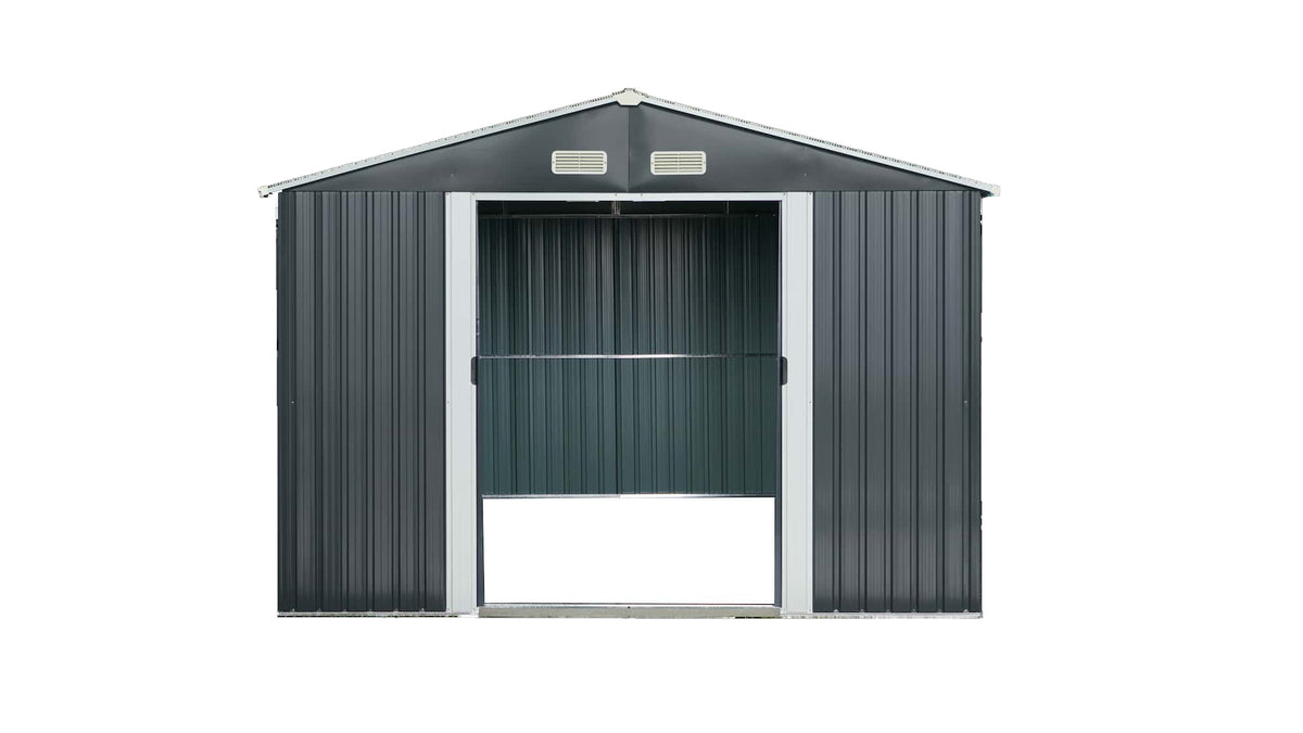 Magazie tip casuta depozitare gradina EasyBox Large 9m2, casuta depozitare unelte, Basic, Otel zincat — imaginea 8