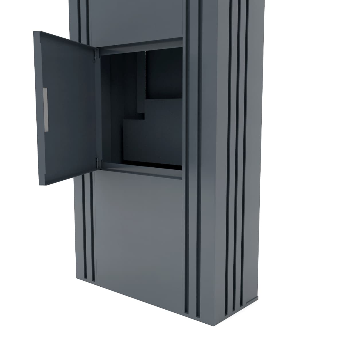 Stalp aluminiu Deluxe, cutie primire colete si primire cutie postala integrata, 600x250mm, 2000mm inaltime — imaginea 12
