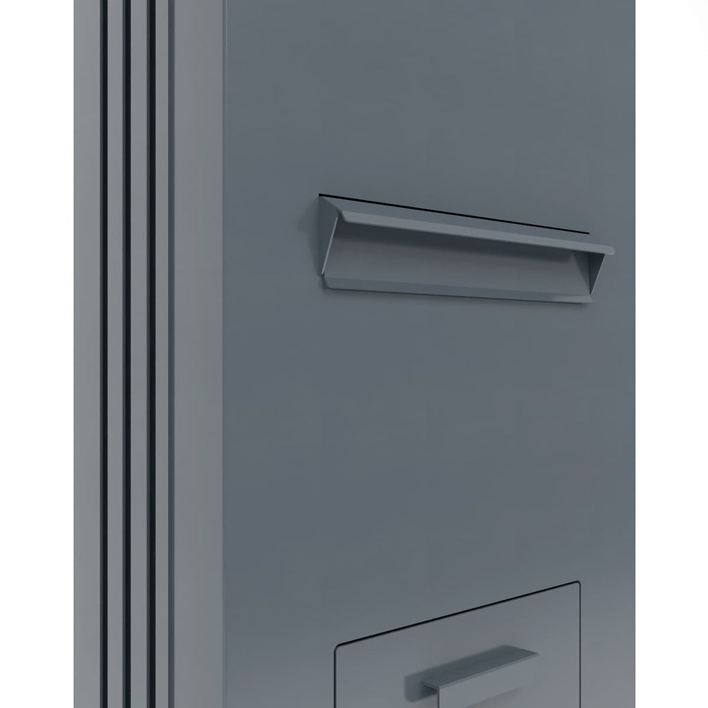 Stalp aluminiu Deluxe, cutie primire colete si primire cutie postala integrata, 600x250mm, 2000mm inaltime — imaginea 3