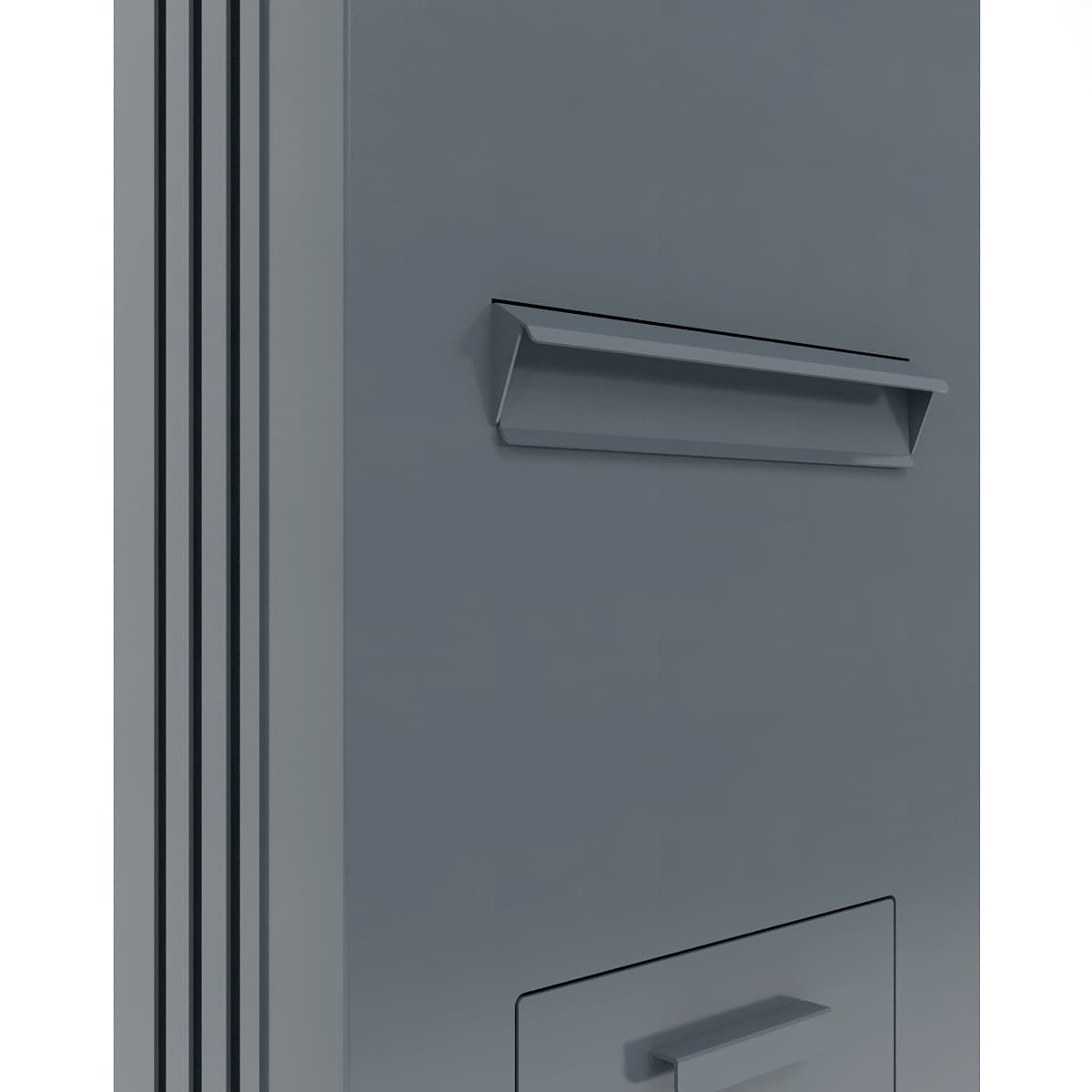 Stalp aluminiu Deluxe, cutie primire colete si primire cutie postala integrata, 600x250mm, 2000mm inaltime — imaginea 3