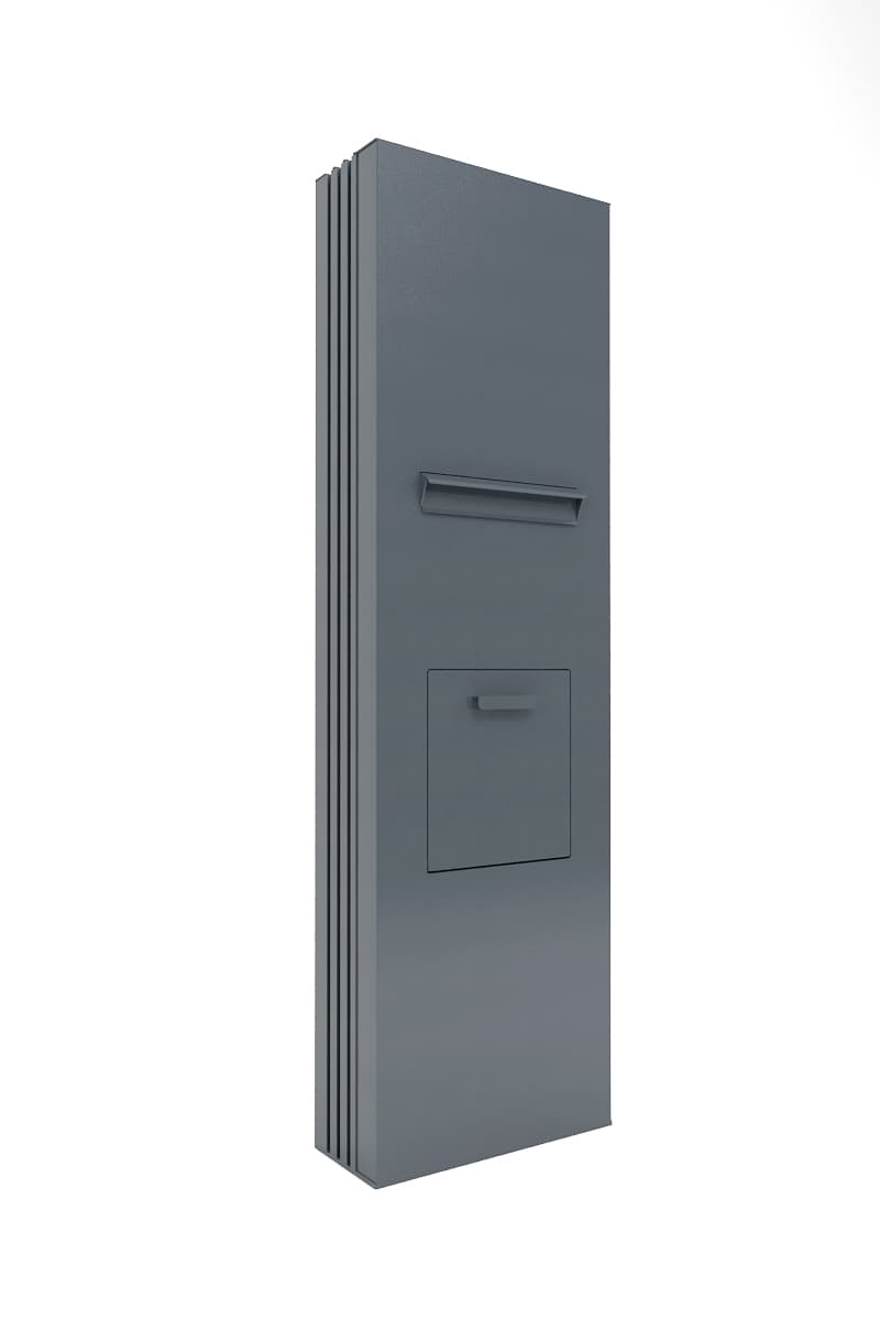 Stalp aluminiu Deluxe, cutie primire colete si primire cutie postala integrata, 600x250mm, 2000mm inaltime — imaginea 1
